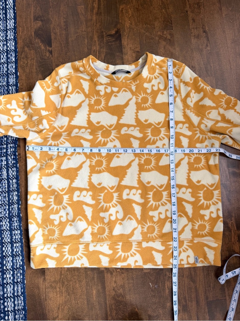 Stio fleece long sleeve tee shirt yellow pattern top - Picture 9 of 9